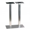 Piètement de table haute en inox brossé ultra plat pour 4 personnes